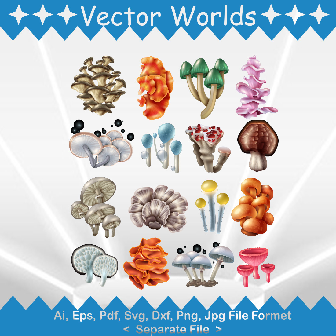 Mushrooms SVG Vector Design cover image.