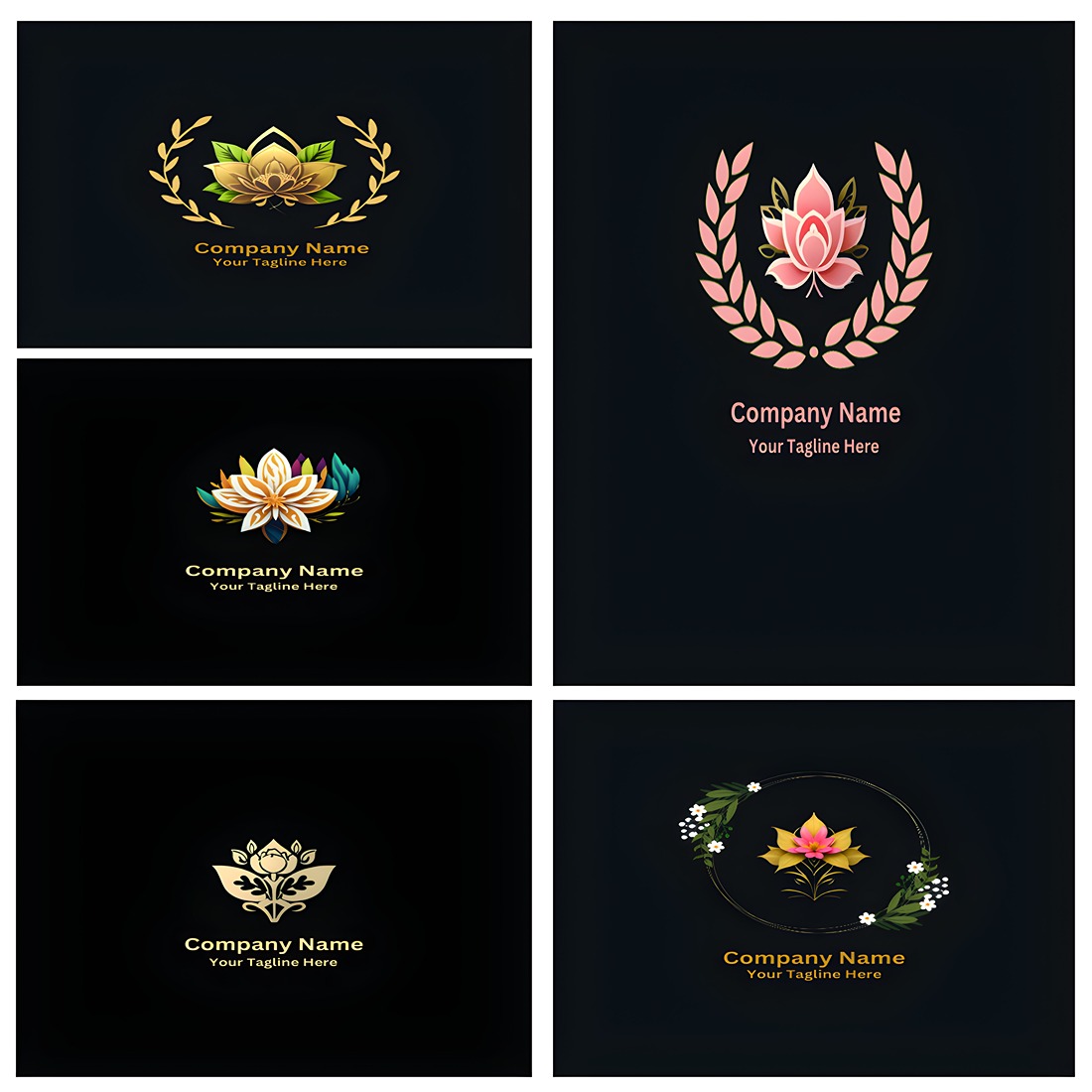 Flower - Luxury Logo Design Template preview image.