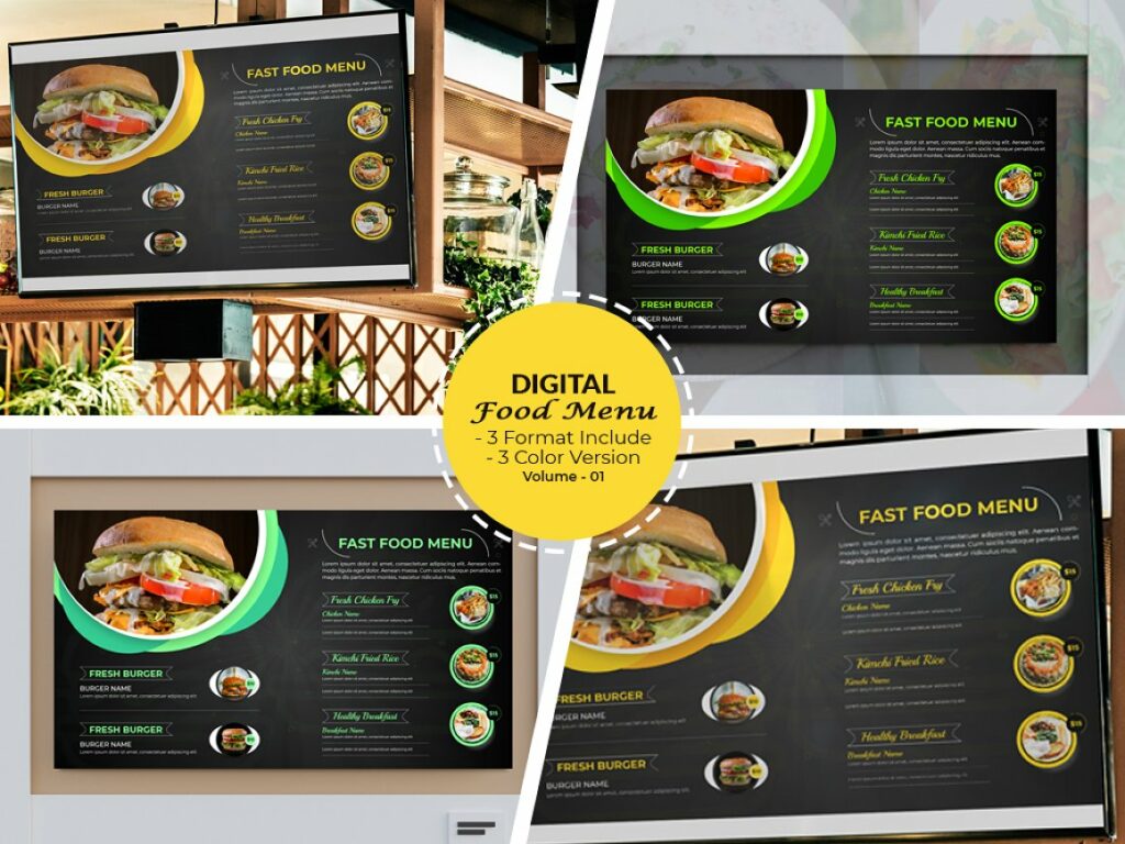 Digital Menu Design Examples Digital Menu Design Templates V-01 - MasterBundles