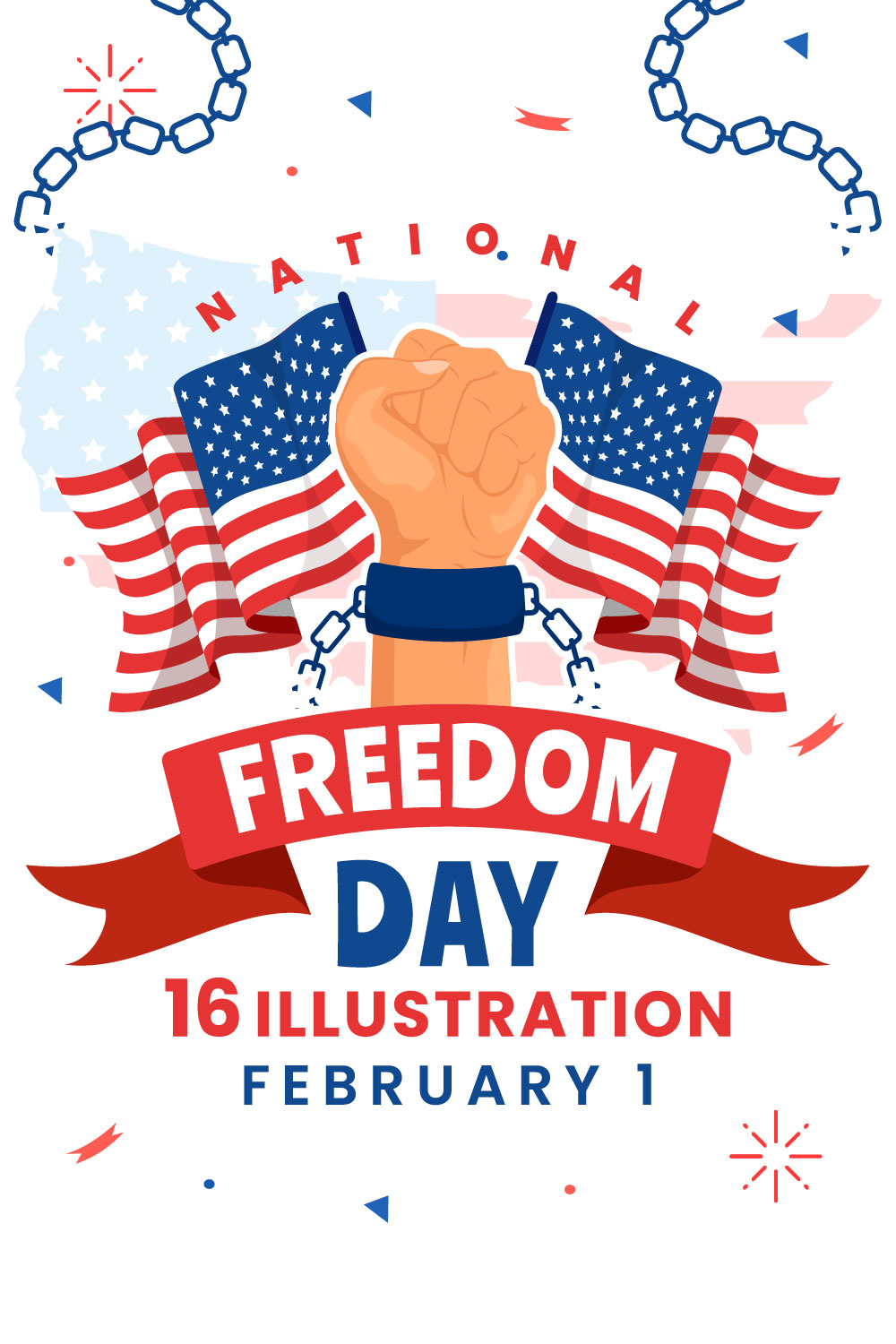 16 National Freedom Day Illustration pinterest preview image.