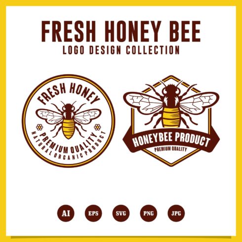 Fresh Honey Bee design logo collection - $5 cover image.