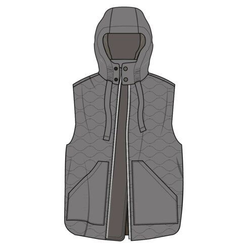 HOODED GILLET WITH CROSS ONION QUIT (MEN'S) cover image.