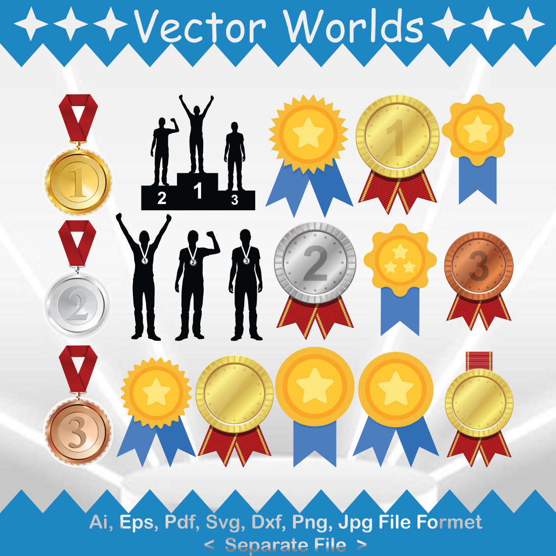 Medal SVG Vector Design preview image.