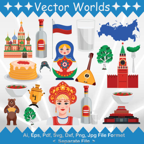 Russia Country Symbol SVG Vector Design cover image.
