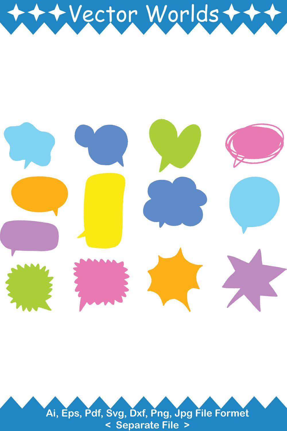 Speech Bubbles SVG Vector Design pinterest preview image.