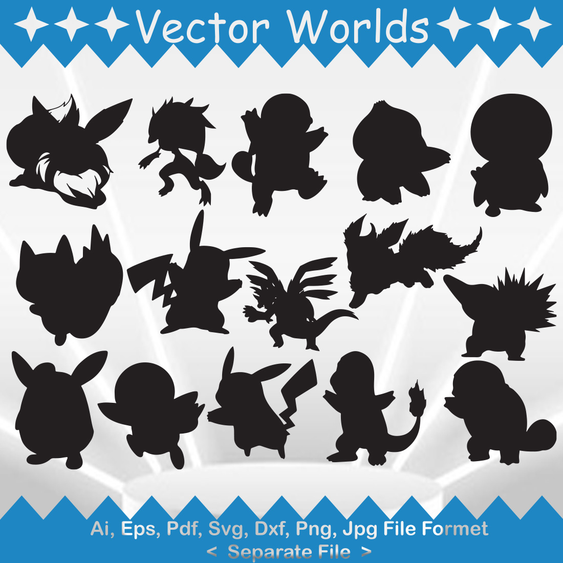 Pokémon All Character SVG Vector Design preview image.