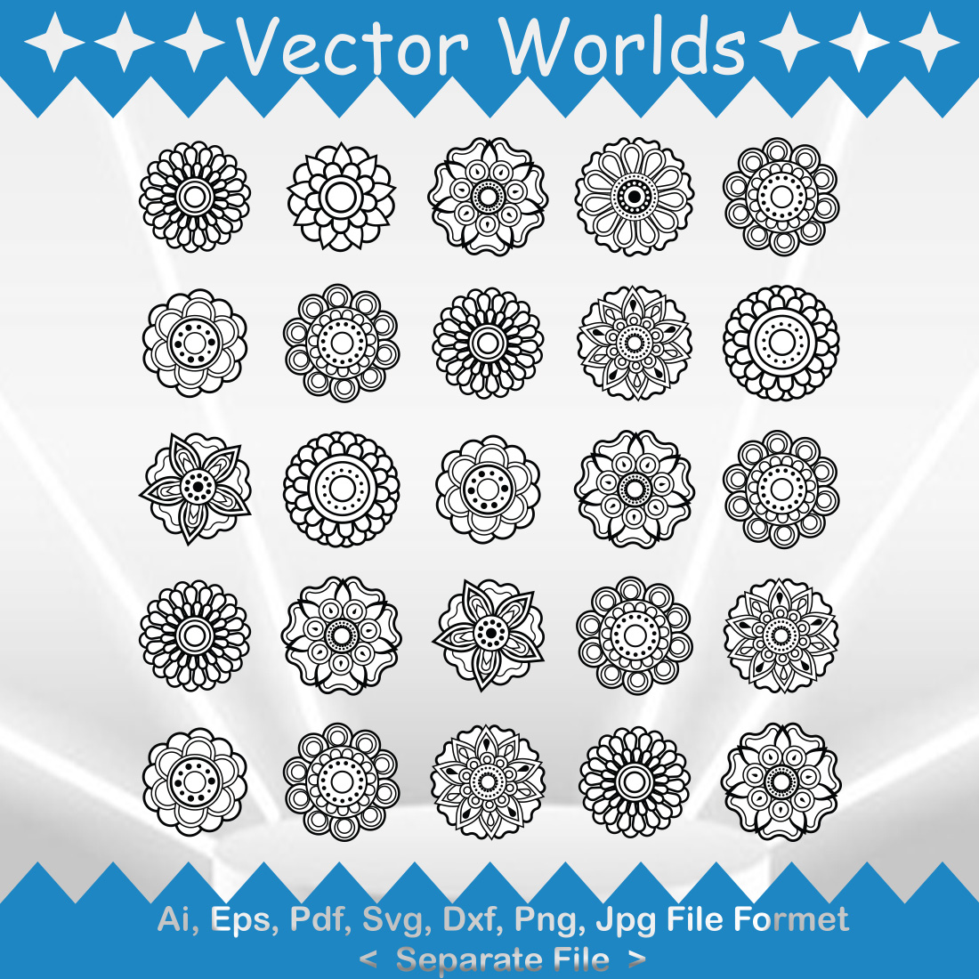 Mandala SVG Vector Design preview image.