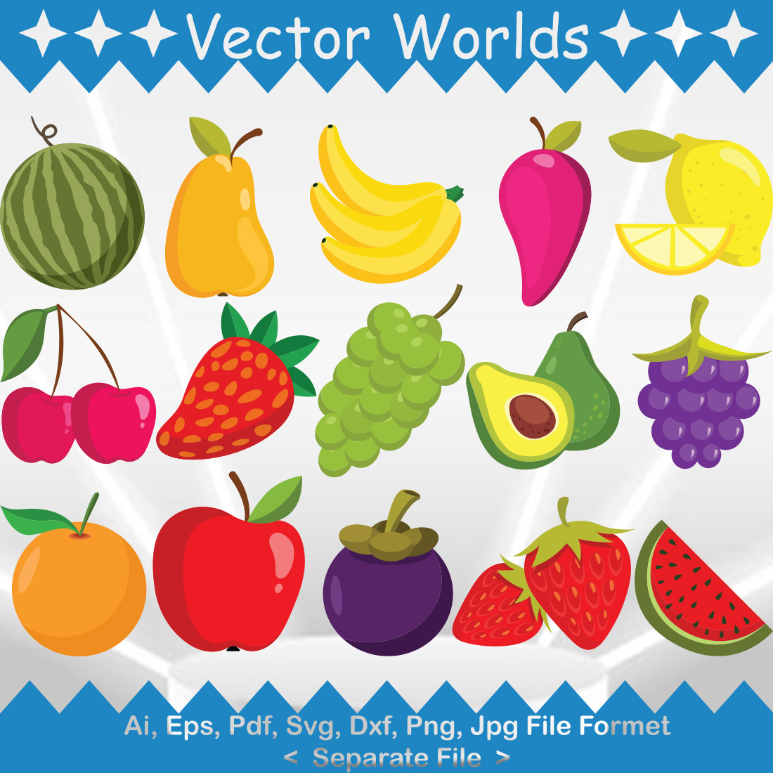 Fruit SVG Vector Design preview image.