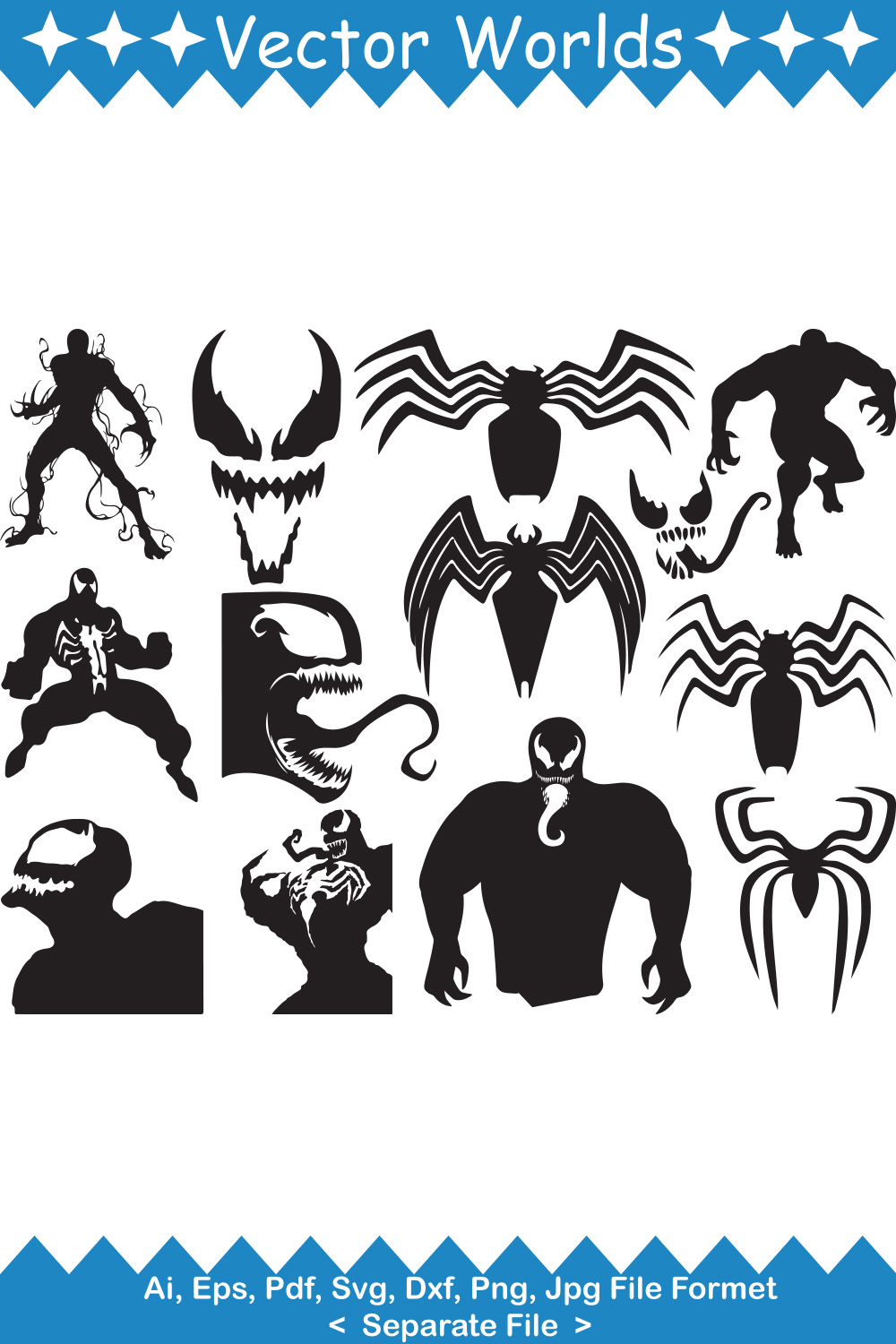 Venom SVG Vector Design pinterest preview image.