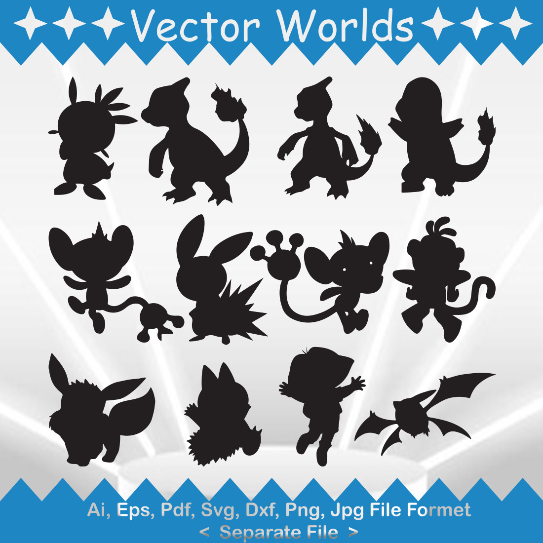 Pokémon Cartoon SVG Vector Design cover image.