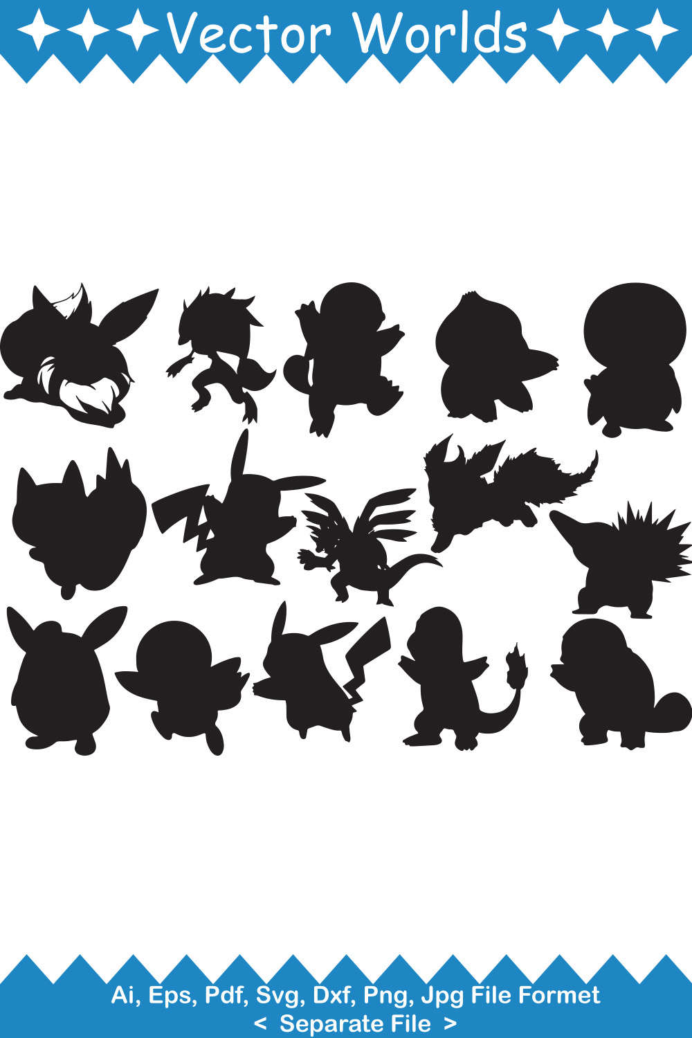 Pokémon All Character SVG Vector Design pinterest preview image.