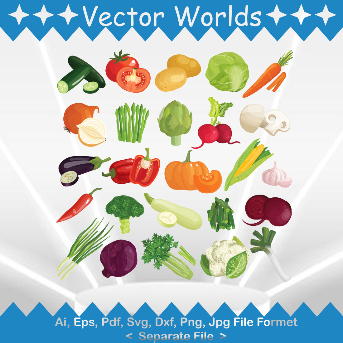 Vegetable SVG Vector Design cover image.