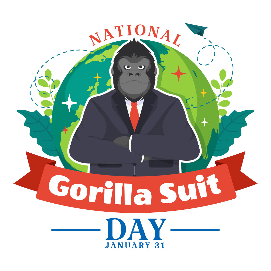 9 National Gorilla Suit Day Illustration cover image.