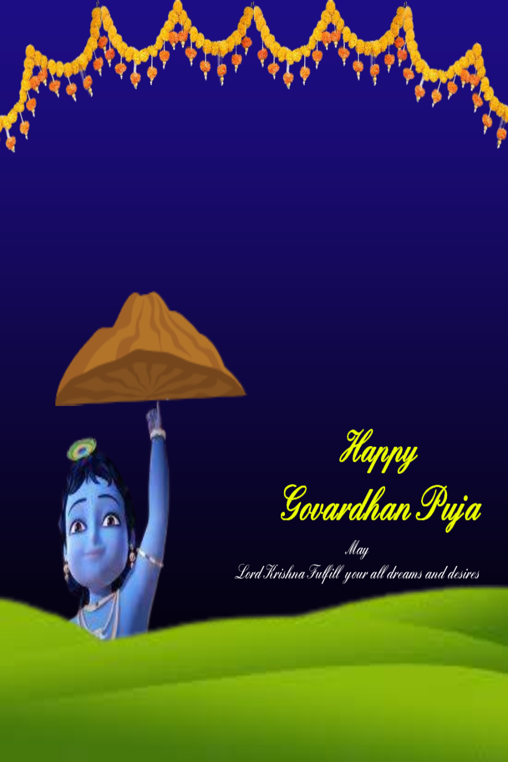 Govardhan puja template pinterest preview image.