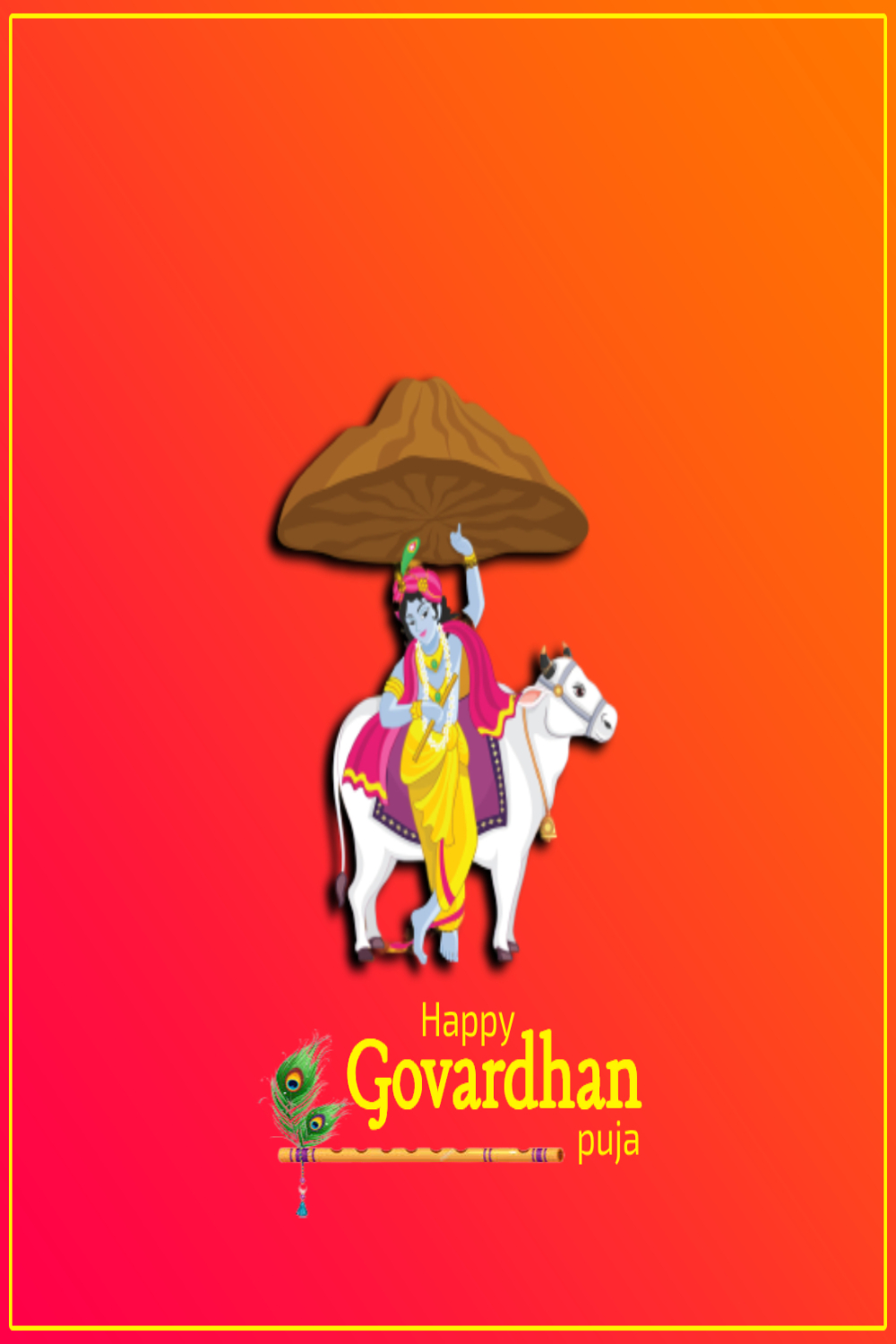 Govardhan Puja social media post pinterest preview image.