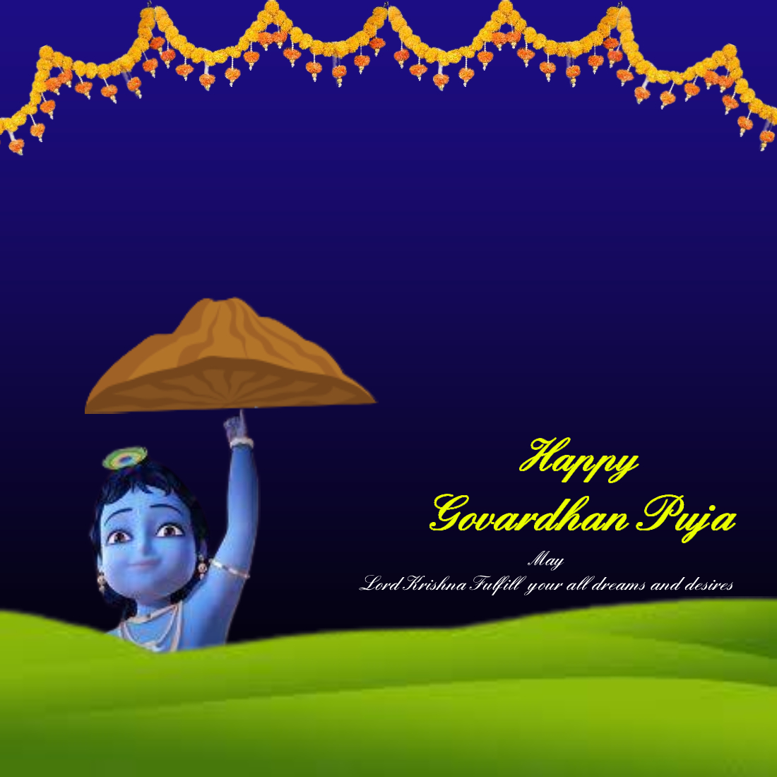 Govardhan puja template preview image.