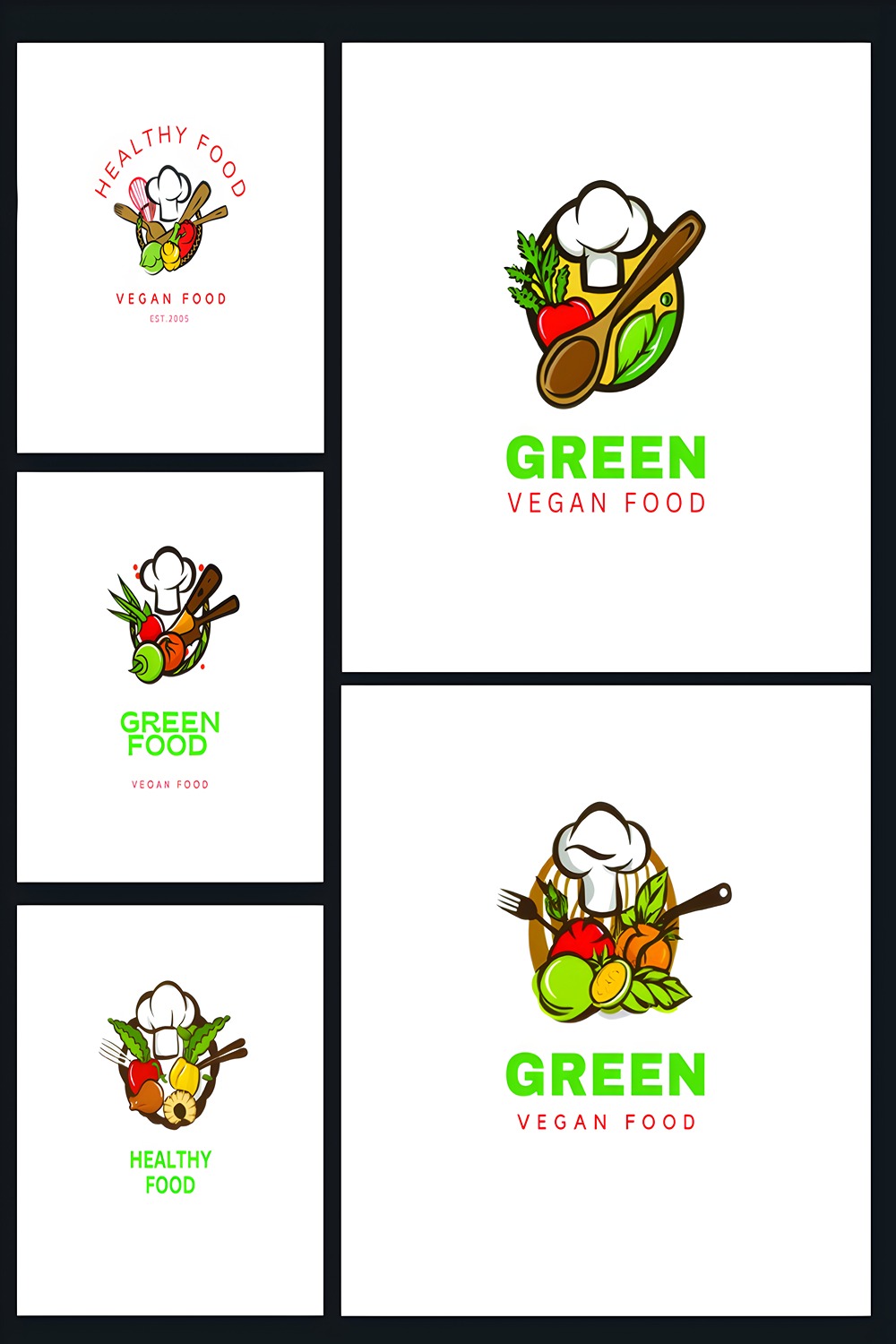 Healthy Food - Logo Design Template pinterest preview image.