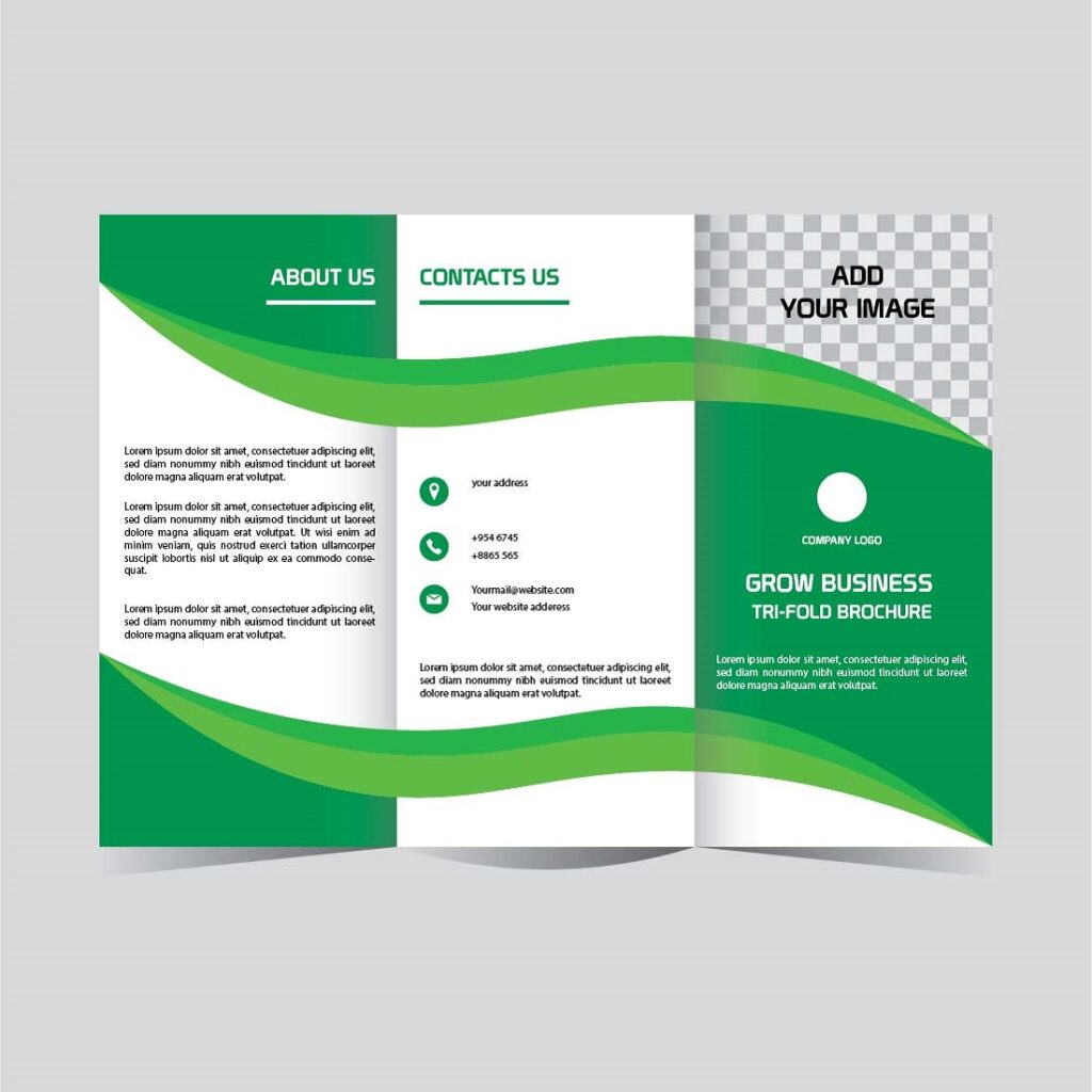 Grow business trifold brochure template design - MasterBundles