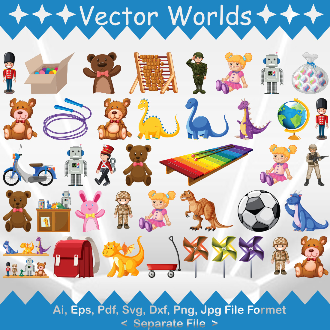 Toys Real SVG Vector Design cover image.