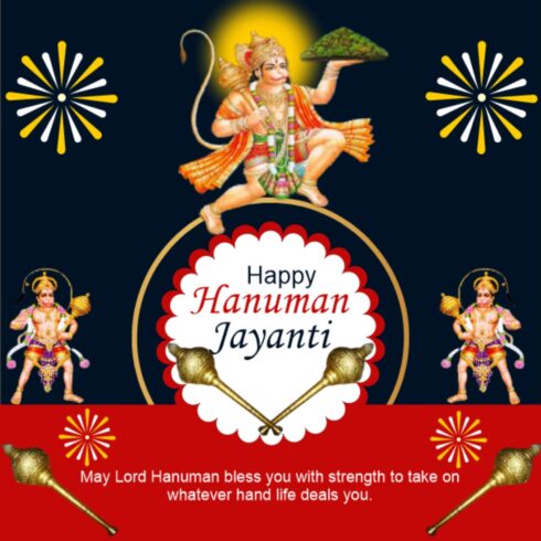 Hanuman Jayanti template cover image.