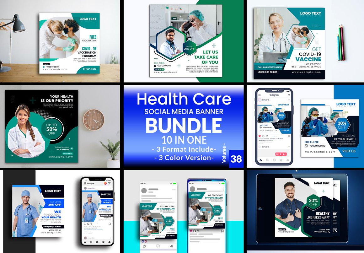 health care social media banner bundle vl 38 207
