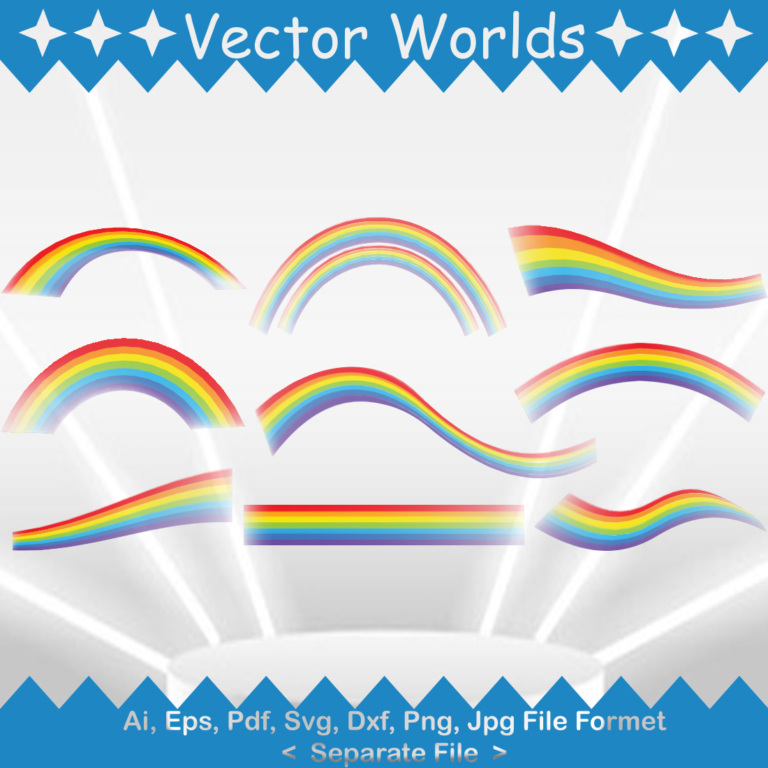 Rainbow SVG Vector Design preview image.