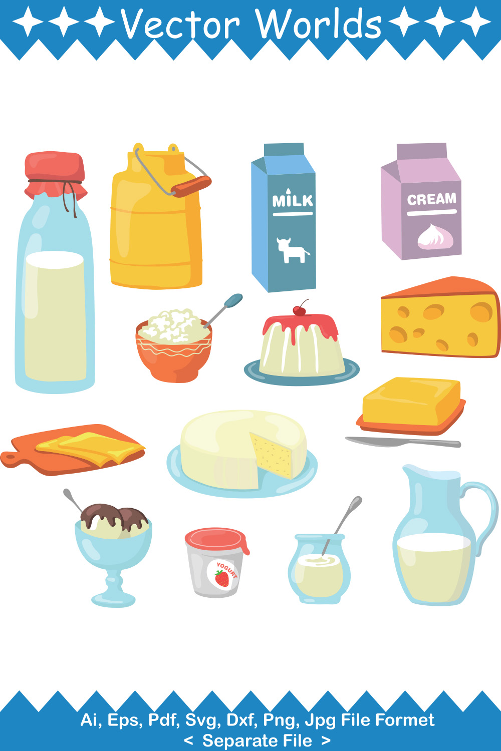 Milk SVG Vector Design pinterest preview image.