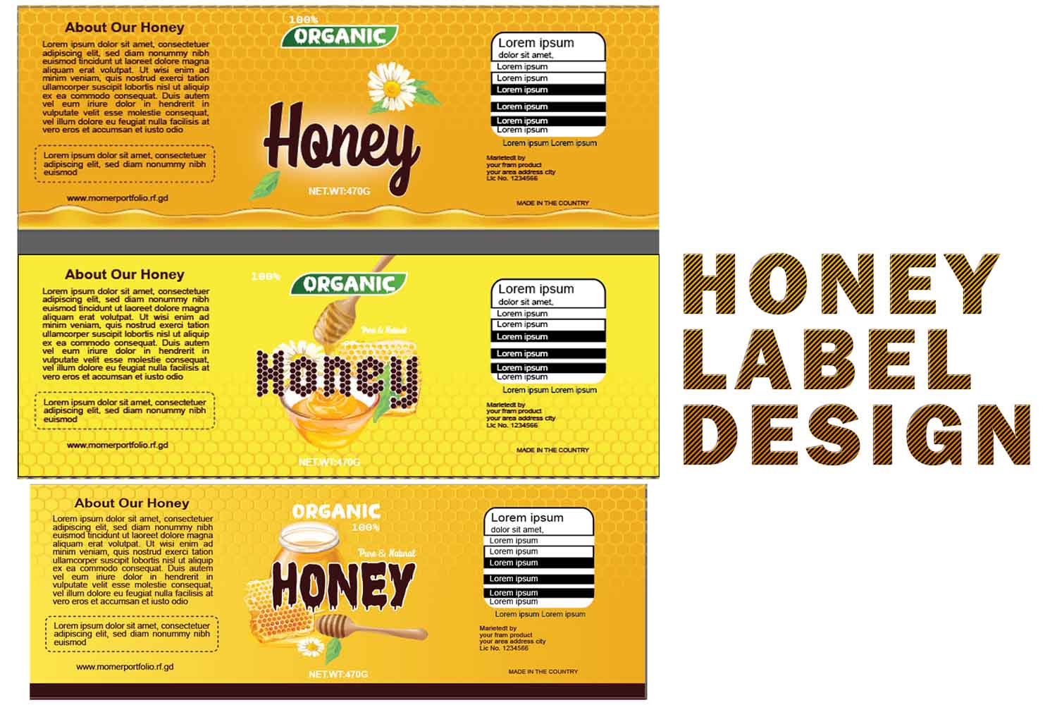 Honey label 7 inches by 25 inches pinterest preview image.