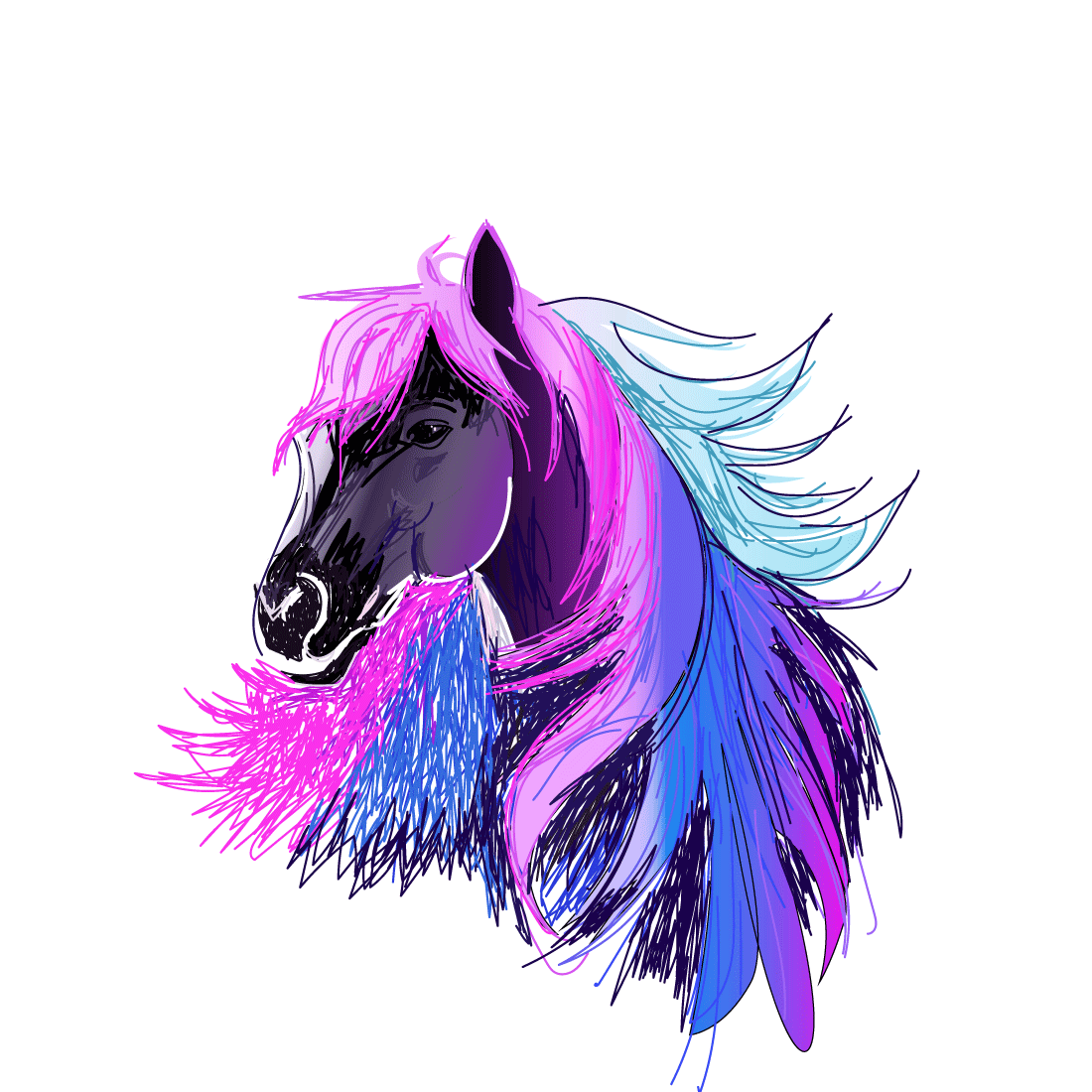 Colorful Horse Vector Design  preview image.