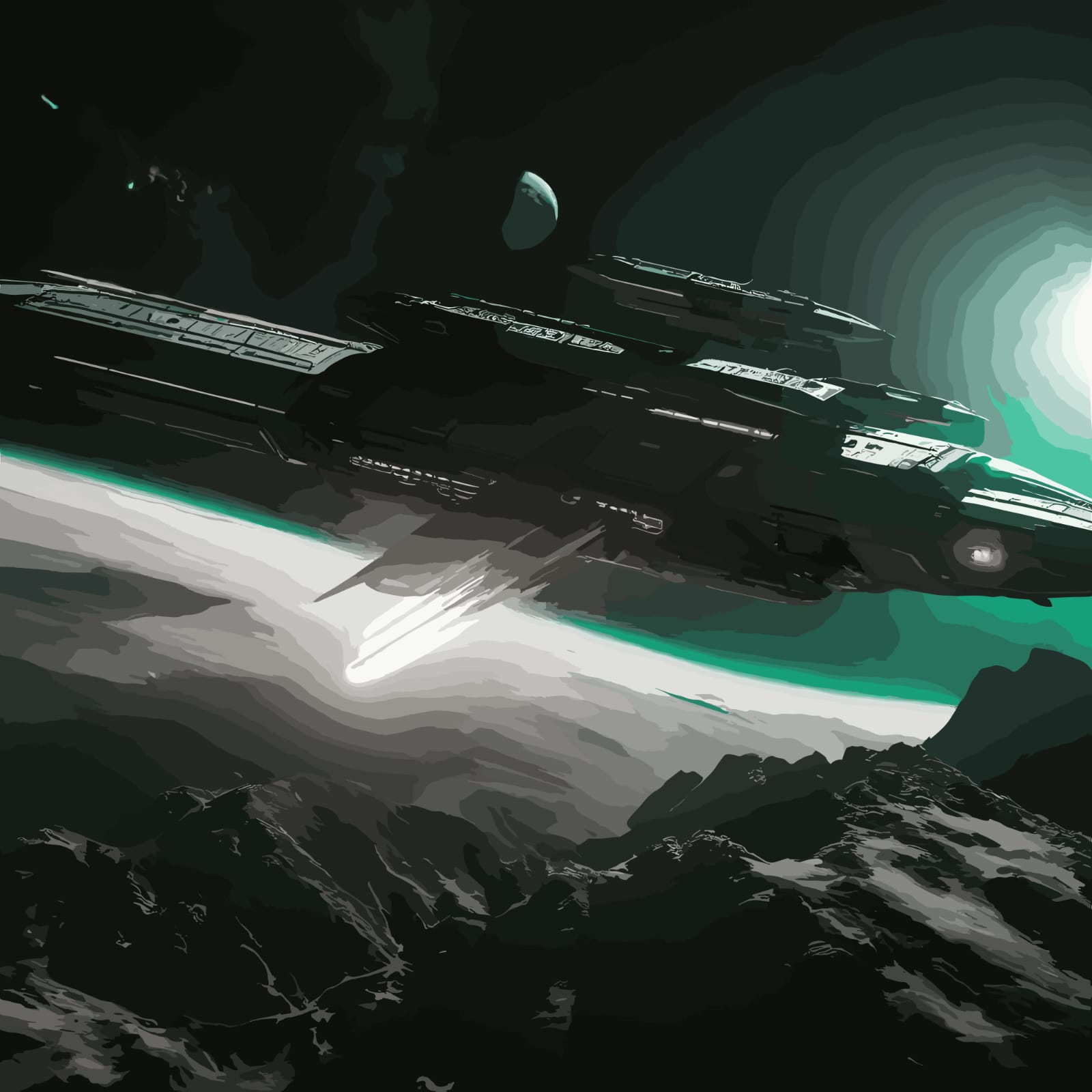 Warship Attacking A Planet preview image.