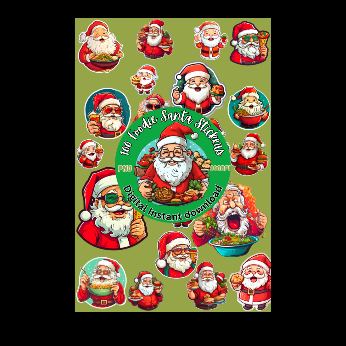 Foodie Santa sticker bundle cover image.