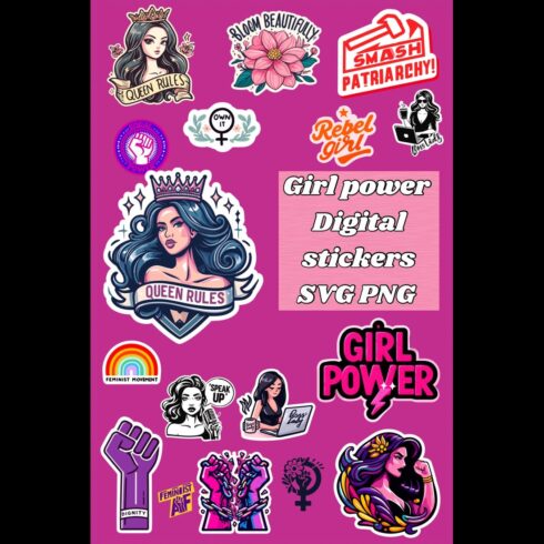 Girl power sticker bundle cover image.