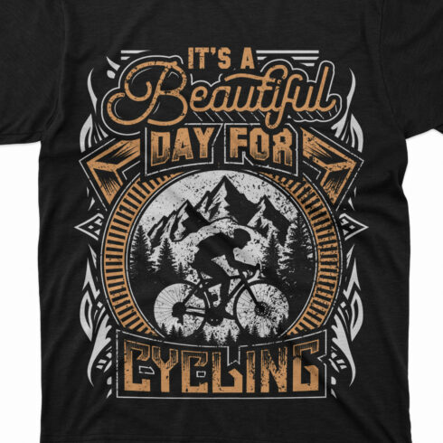 IT’S A BEAUTIFUL DAY FOR CYCLING t shirt design, cycling t shirt design cover image.