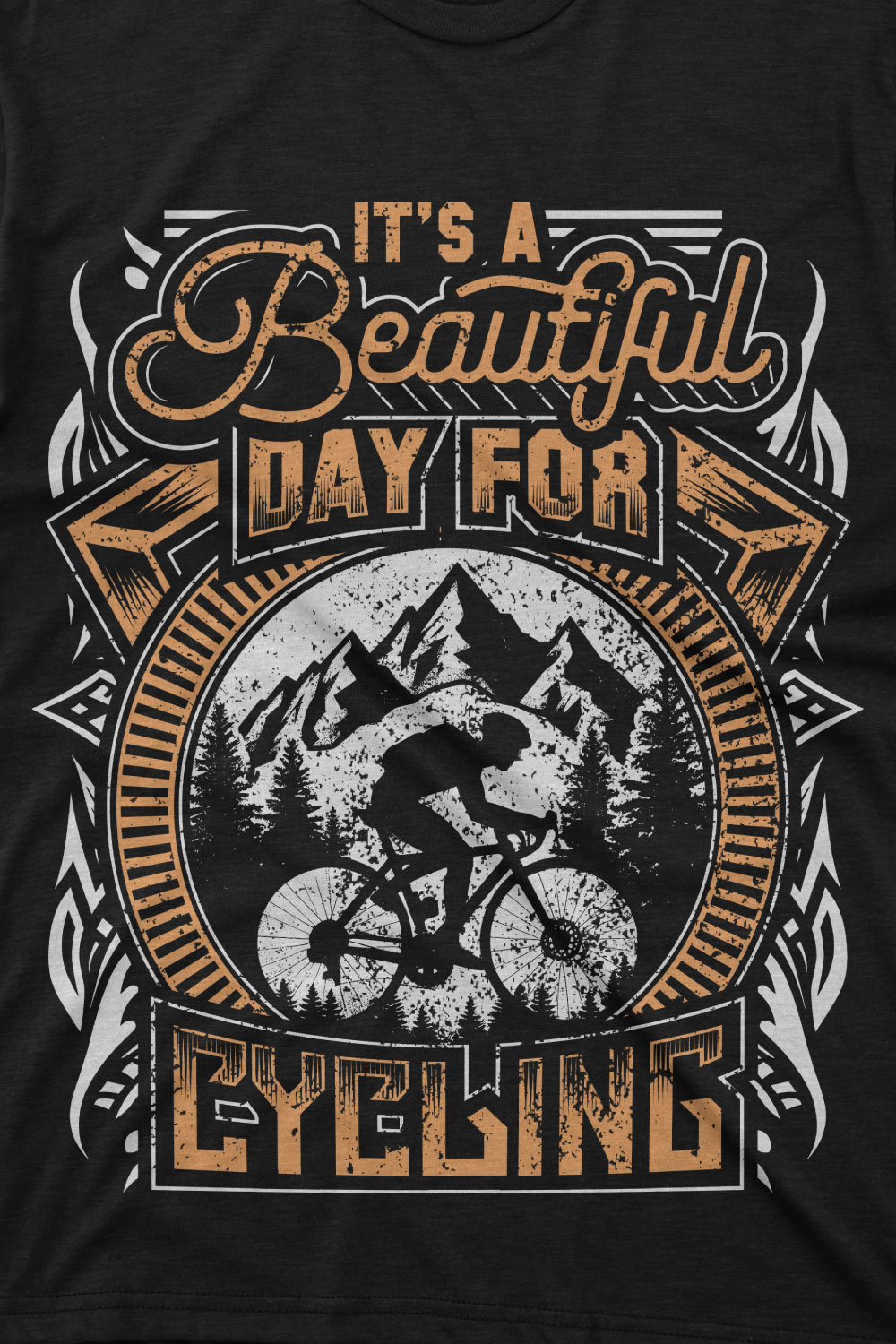 IT’S A BEAUTIFUL DAY FOR CYCLING t shirt design, cycling t shirt design pinterest preview image.