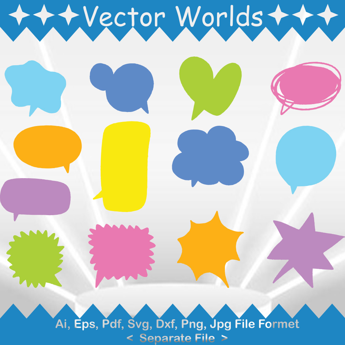 Speech Bubbles SVG Vector Design preview image.