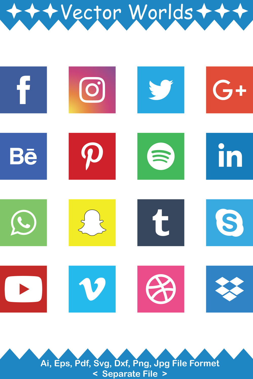 Social media Logo SVG Vector Design pinterest preview image.