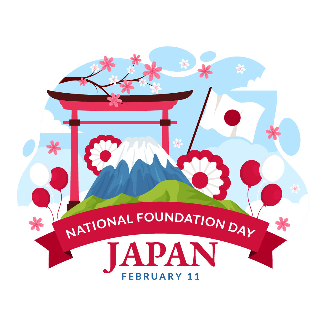16 Japan National Foundation Day Illustration preview image.