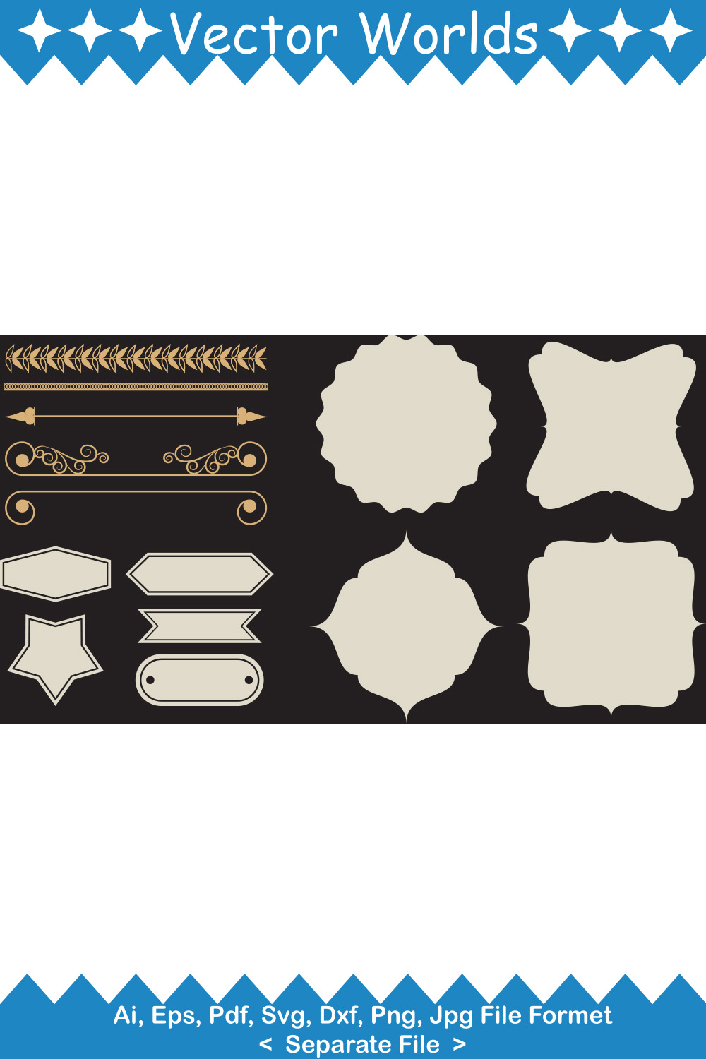 Ribbon SVG Vector Design pinterest preview image.