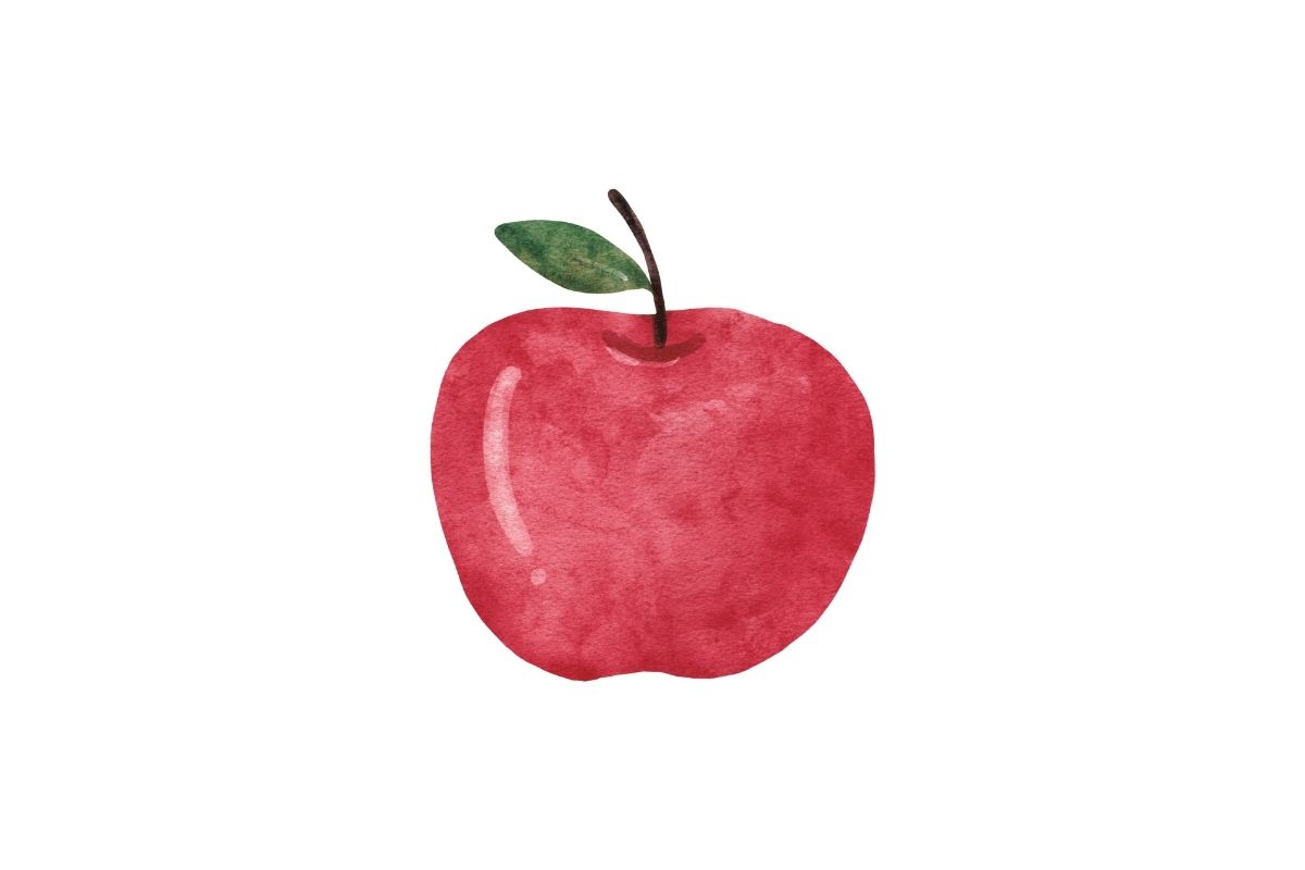 Watercolor Apple Clipart preview image.