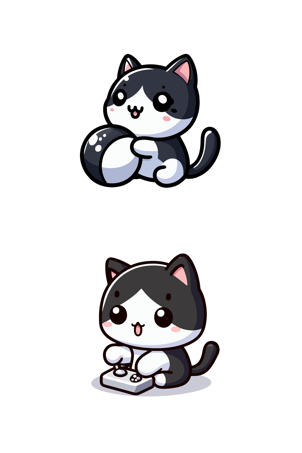Cute kawaii cat character design vector illustration pinterest preview image.