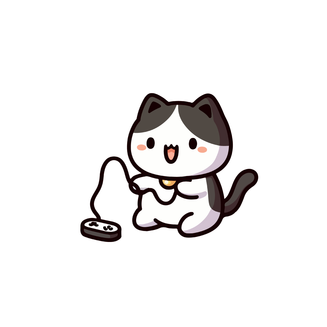 Cute kawaii cat character design vector illustration preview image.