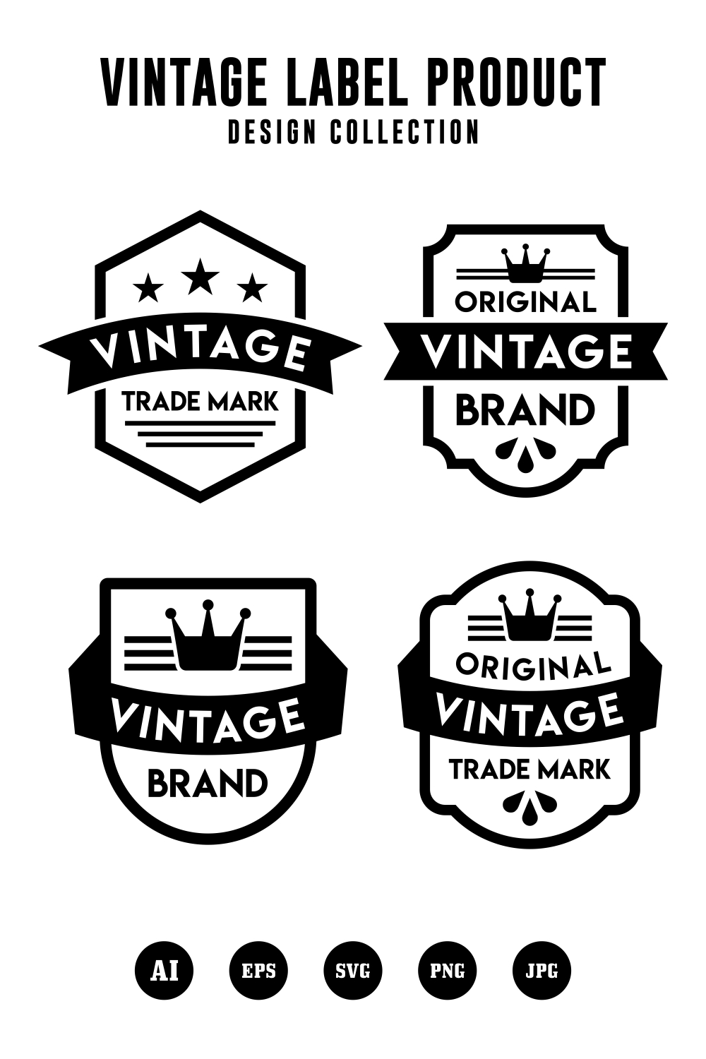 Label product vintage design collection - $5 pinterest preview image.