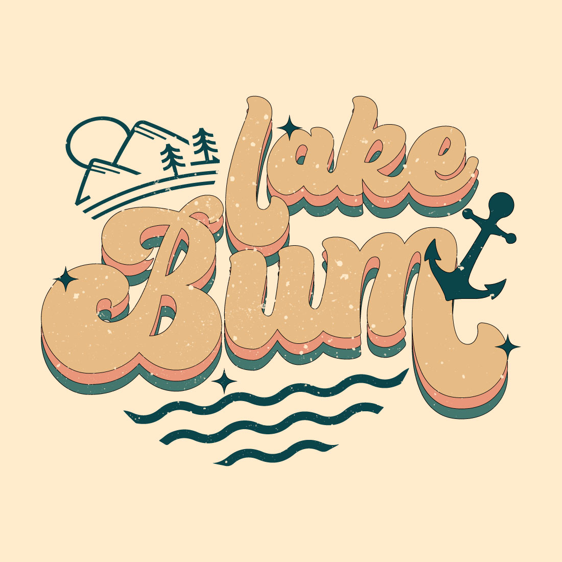 Lake Summer T-shirt Design preview image.