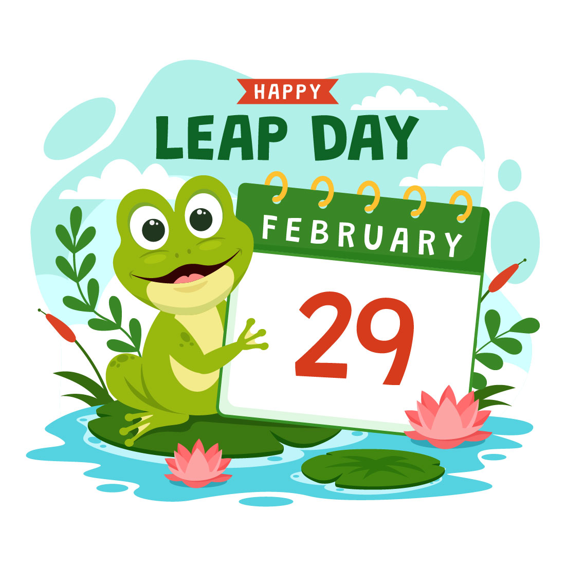 12 Happy Leap Day Illustration preview image.