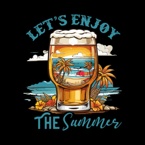 Summer Beer Beach T-shirt Design cover image.