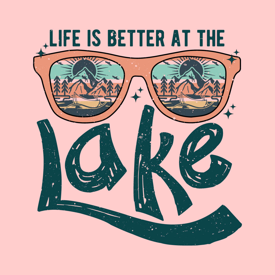 Lake Summer T-shirt Design preview image.