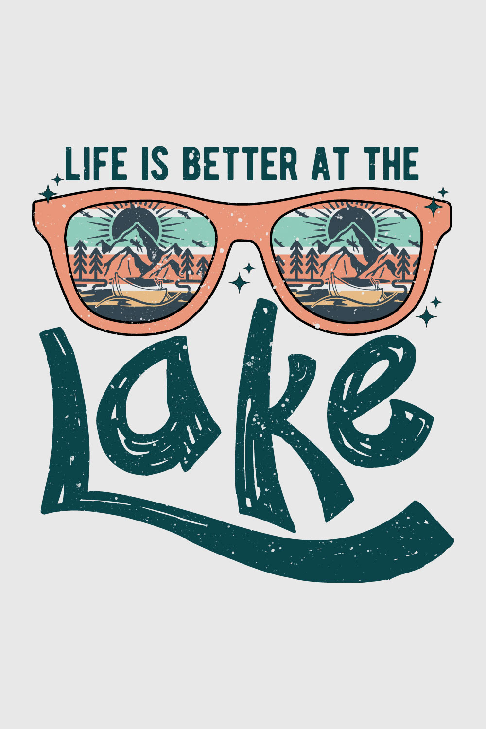 Lake Summer T-shirt Design pinterest preview image.