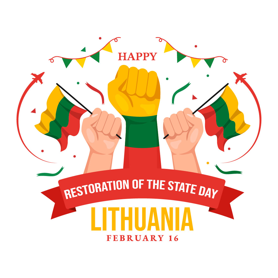 16 Lithuania Restoration of the State Day Illustration preview image.