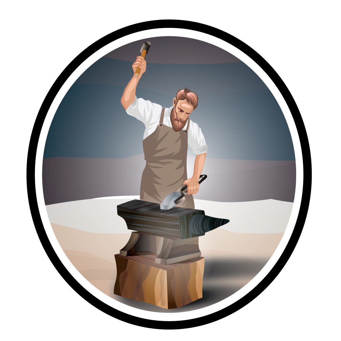 logo of confident blacksmith preview image.
