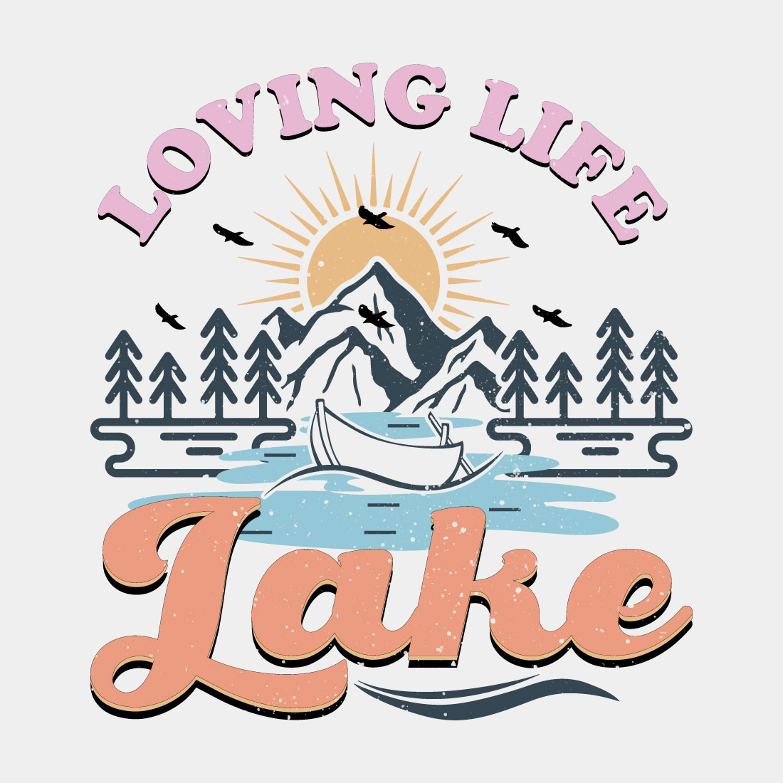 Lake Summer T-shirt Design cover image.